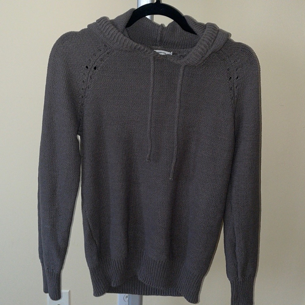 T by Alexander Wang grey knit hoodie sweater, size XS